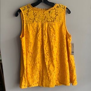 Nanette Lepore Mock Neck Sleeveless Lace Top.